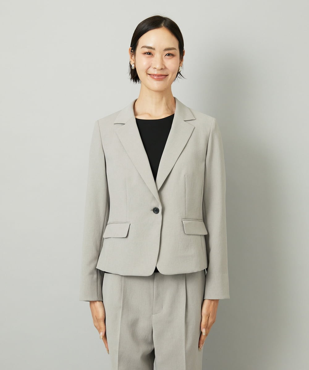 F6DAD36380 MICHEL KLEIN(小さいサイズ)(メゾン ドゥ サンク) [小さいサイズ][セットアップ対応]テーラードジャケット グレー