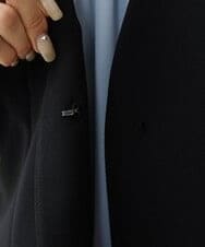 F6DAV35360 MICHEL KLEIN(小さいサイズ)(メゾン ドゥ サンク) [小さいサイズ]ストレッチツイルノーカラージャケット（総裏）/セットアップ対応 ネイビー(57)