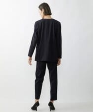 F6DAV35360 MICHEL KLEIN(小さいサイズ)(メゾン ドゥ サンク) [小さいサイズ]ストレッチツイルノーカラージャケット（総裏）/セットアップ対応 ネイビー(57)