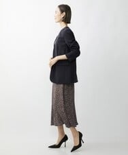 F6DAV35360 MICHEL KLEIN(小さいサイズ)(メゾン ドゥ サンク) [小さいサイズ]ストレッチツイルノーカラージャケット（総裏）/セットアップ対応 ネイビー(57)