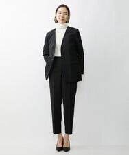 F6DAV35360 MICHEL KLEIN(小さいサイズ)(メゾン ドゥ サンク) [小さいサイズ]ストレッチツイルノーカラージャケット（総裏）/セットアップ対応 ネイビー(57)
