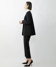 F6DAV35360 MICHEL KLEIN(小さいサイズ)(メゾン ドゥ サンク) [小さいサイズ]ストレッチツイルノーカラージャケット（総裏）/セットアップ対応 ネイビー(57)