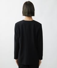 F6DAV35360 MICHEL KLEIN(小さいサイズ)(メゾン ドゥ サンク) [小さいサイズ]ストレッチツイルノーカラージャケット（総裏）/セットアップ対応 ネイビー(57)