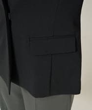 F6DDA04360 MICHEL KLEIN(小さいサイズ)(メゾン ドゥ サンク) [小さいサイズ]ツイルノーカラージャケット(多機能素材/セットアップ対応/洗える) ブラック