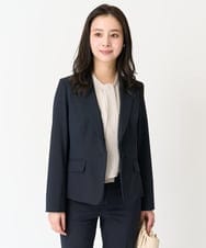 F6DDA06380 MICHEL KLEIN(小さいサイズ)(メゾン ドゥ サンク) [小さいサイズ]ストレッチテーラードジャケット(セットアップ対応/2サイズあり/裏地なし) ネイビー