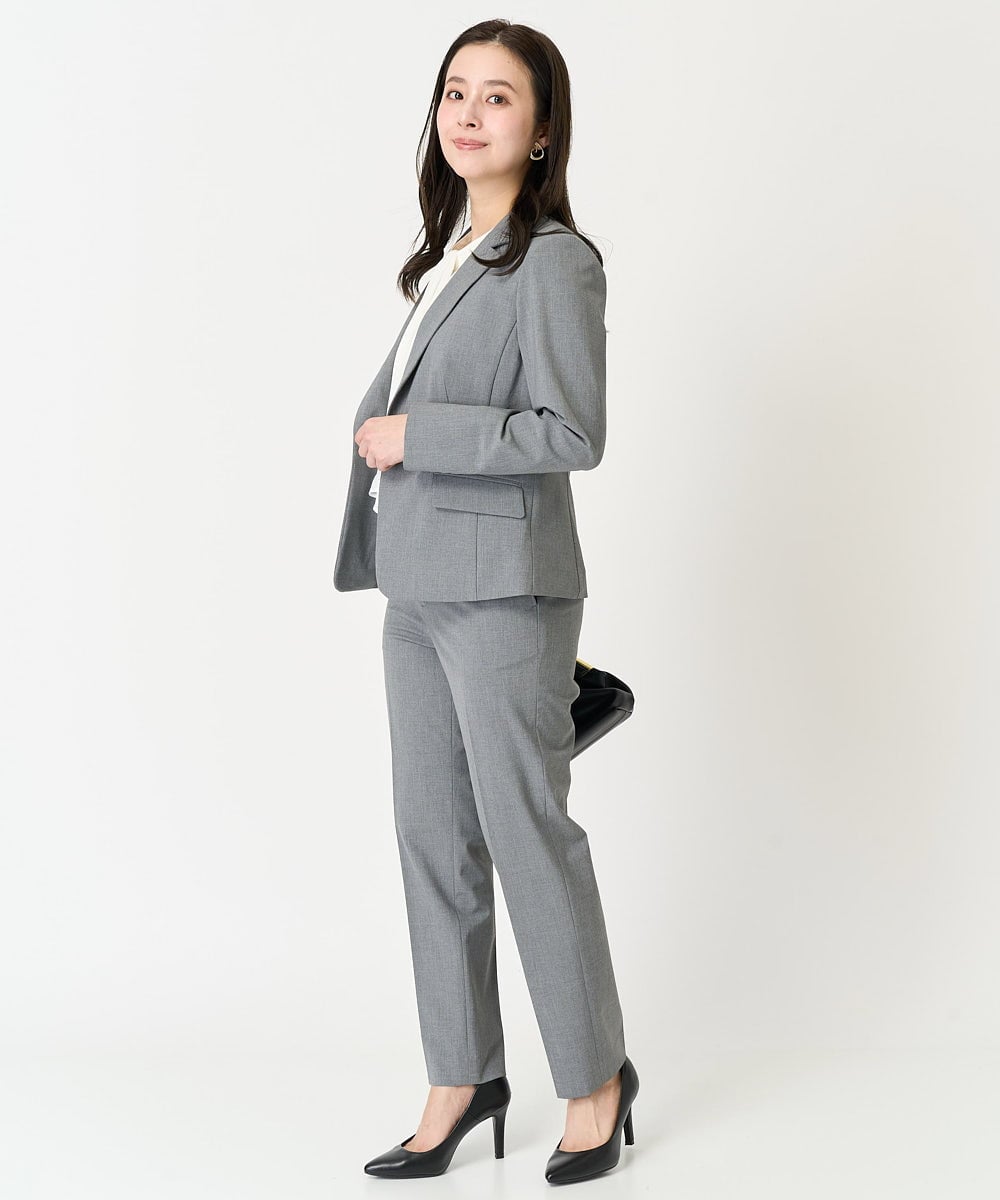F6DDA06380 MICHEL KLEIN(小さいサイズ)(メゾン ドゥ サンク) [小さいサイズ]ストレッチテーラードジャケット(セットアップ対応/2サイズあり/裏地なし) ネイビー