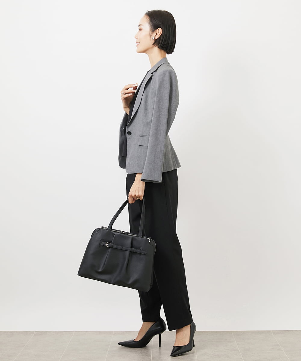 F6DDA06380 MICHEL KLEIN(小さいサイズ)(メゾン ドゥ サンク) [小さいサイズ]ストレッチテーラードジャケット(セットアップ対応/2サイズあり/裏地なし) ネイビー