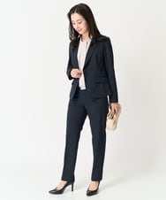 F6DDA06380 MICHEL KLEIN(小さいサイズ)(メゾン ドゥ サンク) [小さいサイズ]ストレッチテーラードジャケット(セットアップ対応/2サイズあり/裏地なし) ネイビー