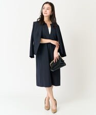 F6DDA06380 MICHEL KLEIN(小さいサイズ)(メゾン ドゥ サンク) [小さいサイズ]ストレッチテーラードジャケット(セットアップ対応/2サイズあり/裏地なし) ネイビー
