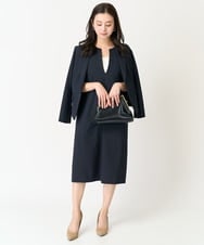 F6DDA06380 MICHEL KLEIN(小さいサイズ)(メゾン ドゥ サンク) [小さいサイズ]ストレッチテーラードジャケット(セットアップ対応/2サイズあり/裏地なし) ネイビー