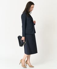 F6DDA06380 MICHEL KLEIN(小さいサイズ)(メゾン ドゥ サンク) [小さいサイズ]ストレッチテーラードジャケット(セットアップ対応/2サイズあり/裏地なし) ネイビー