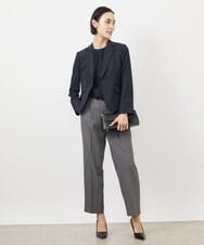 F6DDA06380 MICHEL KLEIN(小さいサイズ)(メゾン ドゥ サンク) [小さいサイズ]ストレッチテーラードジャケット(セットアップ対応/2サイズあり/裏地なし) ネイビー