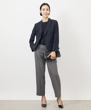 F6DDA06380 MICHEL KLEIN(小さいサイズ)(メゾン ドゥ サンク) [小さいサイズ]ストレッチテーラードジャケット(セットアップ対応/2サイズあり/裏地なし) ネイビー