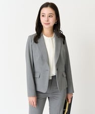F6DDA06380 MICHEL KLEIN(小さいサイズ)(メゾン ドゥ サンク) [小さいサイズ]ストレッチテーラードジャケット(セットアップ対応/2サイズあり/裏地なし) ネイビー
