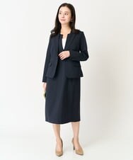 F6DDA06380 MICHEL KLEIN(小さいサイズ)(メゾン ドゥ サンク) [小さいサイズ]ストレッチテーラードジャケット(セットアップ対応/2サイズあり/裏地なし) ネイビー