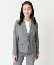 F6DDA06380 MICHEL KLEIN(小さいサイズ)(メゾン ドゥ サンク) [小さいサイズ]ストレッチテーラードジャケット(セットアップ対応/2サイズあり/裏地なし) ネイビー
