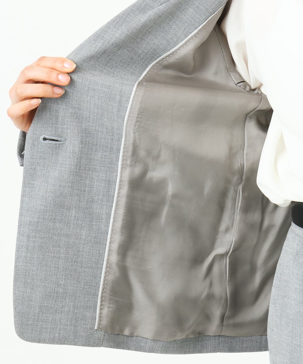 F6DDD01450 MICHEL KLEIN(小さいサイズ)(メゾン ドゥ サンク) [小さいサイズ][セットアップ対応]テーラードジャケット グレー