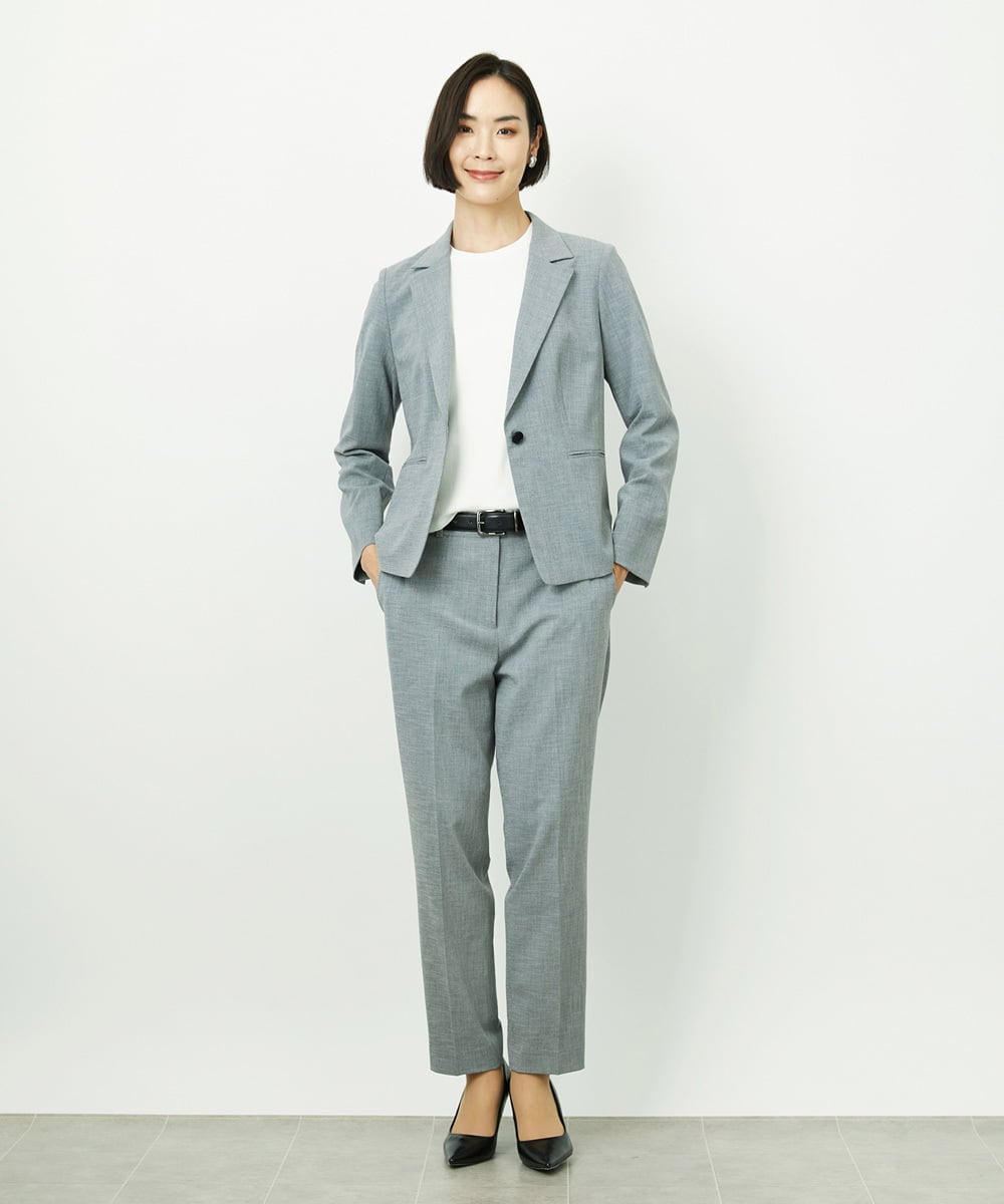 F6DDD01450 MICHEL KLEIN(小さいサイズ)(メゾン ドゥ サンク) [小さいサイズ][セットアップ対応]テーラードジャケット グレー