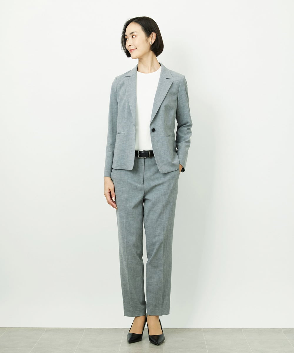 F6DDD01450 MICHEL KLEIN(小さいサイズ)(メゾン ドゥ サンク) [小さいサイズ][セットアップ対応]テーラードジャケット グレー