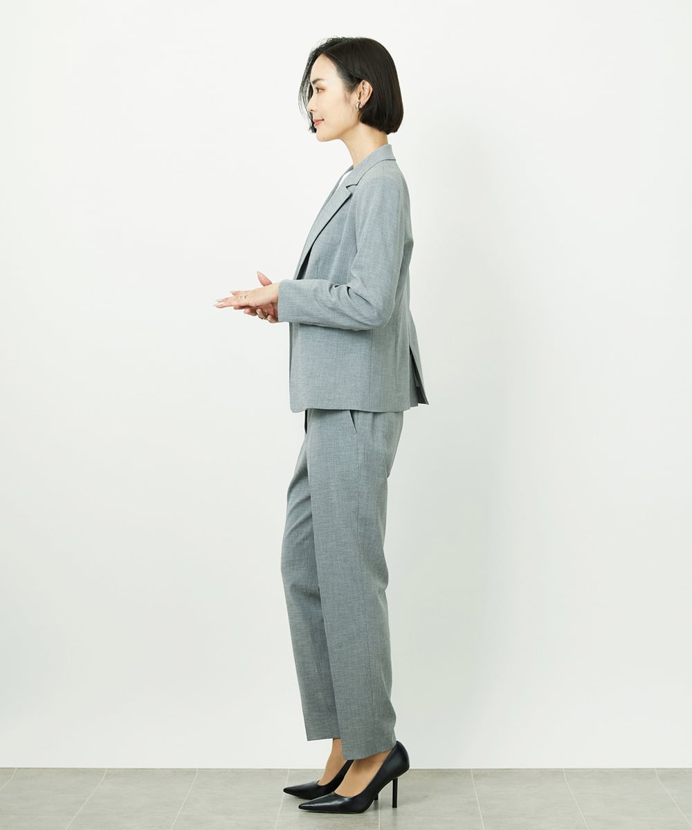 F6DDD01450 MICHEL KLEIN(小さいサイズ)(メゾン ドゥ サンク) [小さいサイズ][セットアップ対応]テーラードジャケット グレー