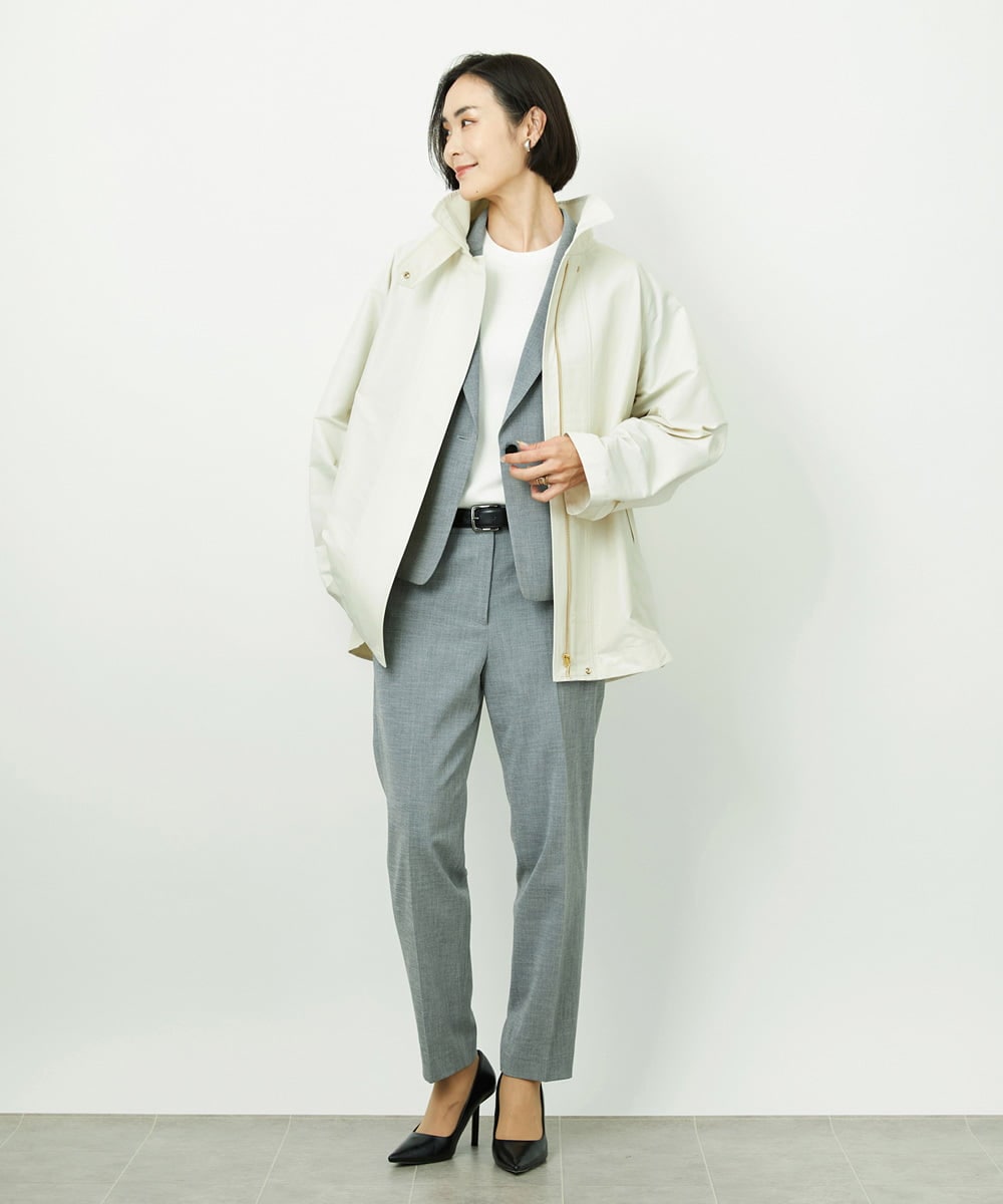 F6DDD01450 MICHEL KLEIN(小さいサイズ)(メゾン ドゥ サンク) [小さいサイズ][セットアップ対応]テーラードジャケット グレー