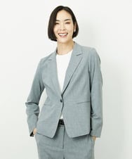 F6DDD01450 MICHEL KLEIN(小さいサイズ)(メゾン ドゥ サンク) [小さいサイズ][セットアップ対応]テーラードジャケット グレー