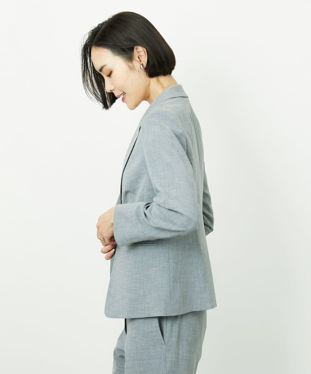 F6DDD01450 MICHEL KLEIN(小さいサイズ)(メゾン ドゥ サンク) [小さいサイズ][セットアップ対応]テーラードジャケット グレー