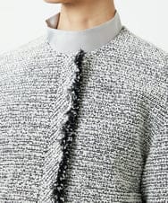 F6DDD02430 MICHEL KLEIN(小さいサイズ)(メゾン ドゥ サンク) [小さいサイズ]ファンシーツイードショートジャケット ネイビー