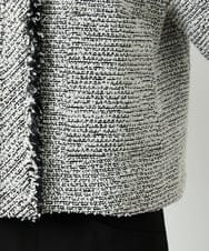 F6DDD02430 MICHEL KLEIN(小さいサイズ)(メゾン ドゥ サンク) [小さいサイズ]ファンシーツイードショートジャケット ネイビー