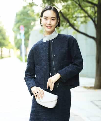 F6DDD02430 MICHEL KLEIN(小さいサイズ) [小さいサイズ]ファンシーツイードショートジャケット