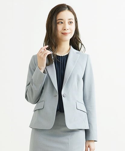 F6DDS05360 MICHEL KLEIN(小さいサイズ) [小さいサイズ]トリコットカノコテーラードジャケット（背抜き/セットアップ対応）