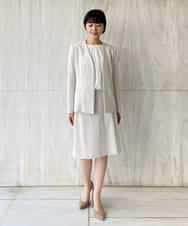 F6DFP02310 MICHEL KLEIN(小さいサイズ)(メゾン ドゥ サンク) 【セットアップ対応/洗える】ノーカラージャケット(小さいサイズ) ネイビー(57)