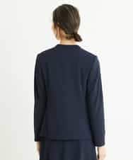 F6DFP02310 MICHEL KLEIN(小さいサイズ)(メゾン ドゥ サンク) 【セットアップ対応/洗える】ノーカラージャケット(小さいサイズ) ネイビー(57)