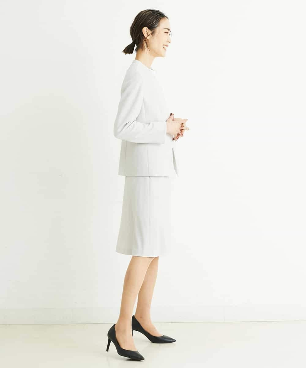 F6DFP02310 MICHEL KLEIN(小さいサイズ)(メゾン ドゥ サンク) 【セットアップ対応/洗える】ノーカラージャケット(小さいサイズ) ネイビー(57)