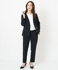 F6DFS19350 MICHEL KLEIN(小さいサイズ)(メゾン ドゥ サンク) [小さいサイズ]ストレッチノーカラージャケット(セットアップ対応) オフホワイト(81)