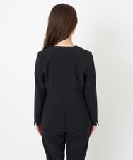 F6DFS19350 MICHEL KLEIN(小さいサイズ)(メゾン ドゥ サンク) [小さいサイズ]ストレッチノーカラージャケット(セットアップ対応) オフホワイト(81)