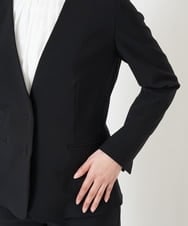 F6DFS19350 MICHEL KLEIN(小さいサイズ)(メゾン ドゥ サンク) [小さいサイズ]ストレッチノーカラージャケット(セットアップ対応) オフホワイト(81)