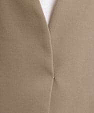 F6DGA12290 MICHEL KLEIN(小さいサイズ)(メゾン ドゥ サンク) [小さいサイズ]ノーカラージャケット(接触冷感/セットアップ対応) カーキ