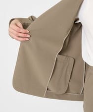 F6DGA12290 MICHEL KLEIN(小さいサイズ)(メゾン ドゥ サンク) [小さいサイズ]ノーカラージャケット(接触冷感/セットアップ対応) カーキ