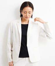 F6DGS42360 MICHEL KLEIN(小さいサイズ)(メゾン ドゥ サンク) [小さいサイズ]バランサーキュラー(R)テーラードジャケット（背抜き/セットアップ対応/PLUS JACKET） ホワイト(90)