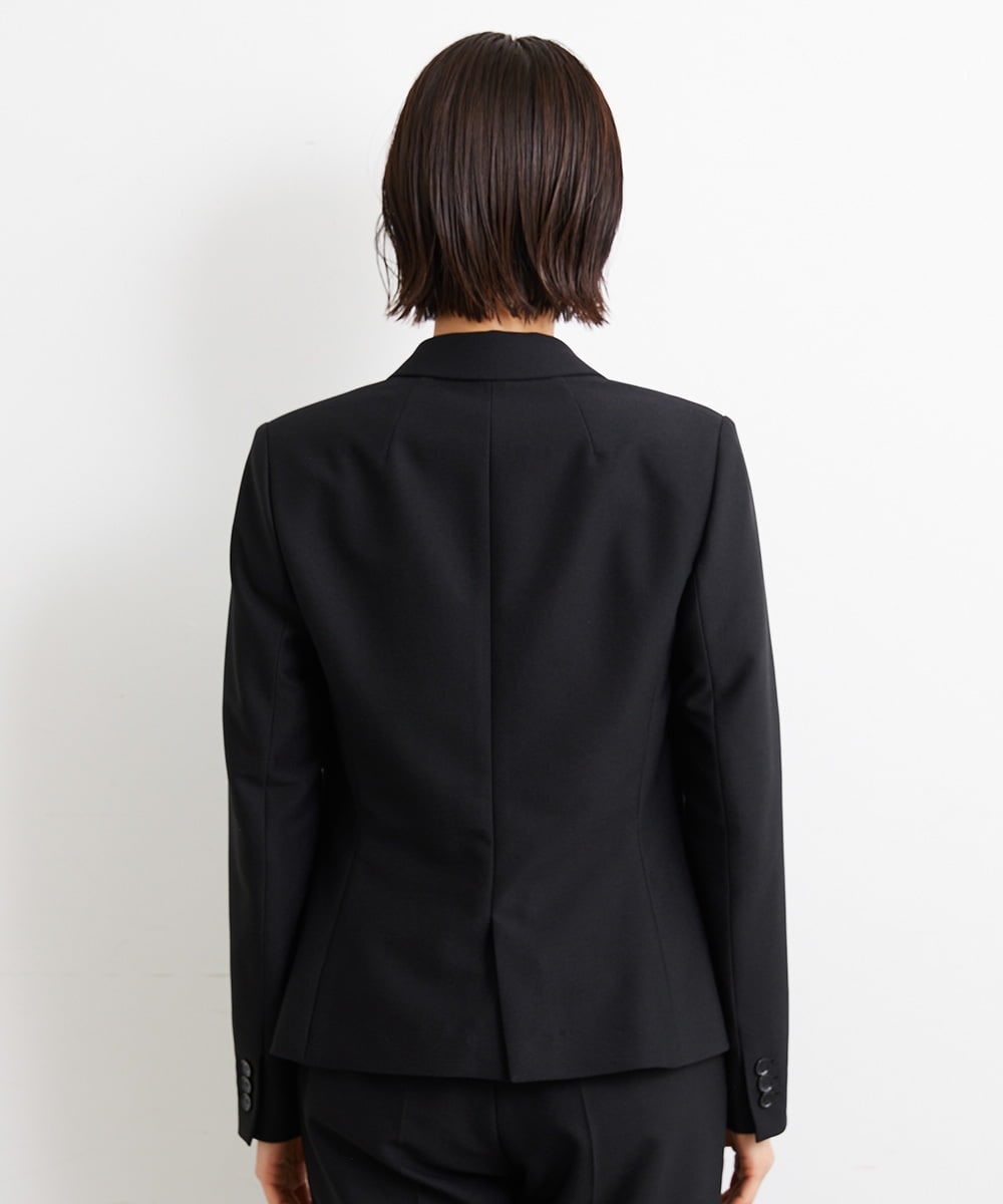 F6DGS42360 MICHEL KLEIN(小さいサイズ)(メゾン ドゥ サンク) [小さいサイズ]バランサーキュラー(R)テーラードジャケット（背抜き/セットアップ対応/PLUS JACKET） ブラック(94)
