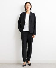 F6DGS42360 MICHEL KLEIN(小さいサイズ)(メゾン ドゥ サンク) [小さいサイズ]バランサーキュラー(R)テーラードジャケット（背抜き/セットアップ対応/PLUS JACKET） ブラック(94)
