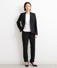 F6DGS42360 MICHEL KLEIN(小さいサイズ)(メゾン ドゥ サンク) [小さいサイズ]バランサーキュラー(R)テーラードジャケット（背抜き/セットアップ対応/PLUS JACKET） ブラック(94)