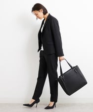 F6DGS42360 MICHEL KLEIN(小さいサイズ)(メゾン ドゥ サンク) [小さいサイズ]バランサーキュラー(R)テーラードジャケット（背抜き/セットアップ対応/PLUS JACKET） ブラック(94)