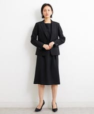 F6DGS42360 MICHEL KLEIN(小さいサイズ)(メゾン ドゥ サンク) [小さいサイズ]バランサーキュラー(R)テーラードジャケット（背抜き/セットアップ対応/PLUS JACKET） ブラック(94)