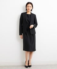 F6DGS42360 MICHEL KLEIN(小さいサイズ)(メゾン ドゥ サンク) [小さいサイズ]バランサーキュラー(R)テーラードジャケット（背抜き/セットアップ対応/PLUS JACKET） ブラック(94)