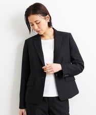 F6DGS42360 MICHEL KLEIN(小さいサイズ)(メゾン ドゥ サンク) [小さいサイズ]バランサーキュラー(R)テーラードジャケット（背抜き/セットアップ対応/PLUS JACKET） ブラック(94)
