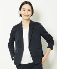 F6DGV37360 MICHEL KLEIN(小さいサイズ)(メゾン ドゥ サンク) [小さいサイズ]モクロディテーラードジャケット(セットアップ対応/裏地なし) ネイビー(57)