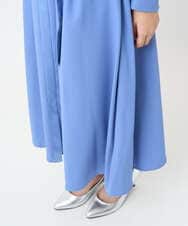 F6EAD05360 MICHEL KLEIN(小さいサイズ)(メゾン ドゥ サンク) [小さいサイズ]ノーカラーフレアーワンピース ブルー