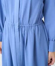 F6EAD05360 MICHEL KLEIN(小さいサイズ)(メゾン ドゥ サンク) [小さいサイズ]ノーカラーフレアーワンピース ブルー